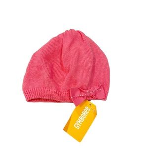 NWT Gymboree Pink Warm Beret Winter Hat with Bow Size 12-24 months